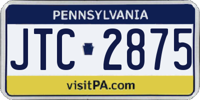 PA license plate JTC2875