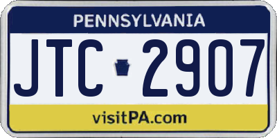 PA license plate JTC2907
