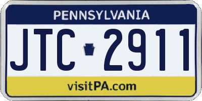 PA license plate JTC2911