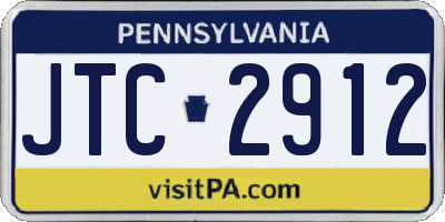 PA license plate JTC2912