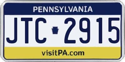 PA license plate JTC2915