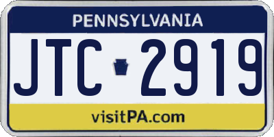 PA license plate JTC2919