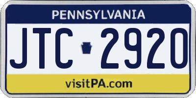 PA license plate JTC2920