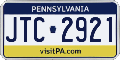 PA license plate JTC2921