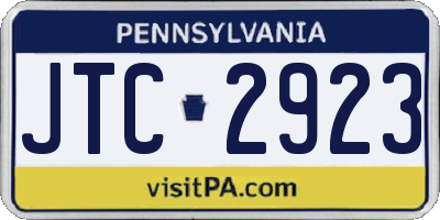 PA license plate JTC2923