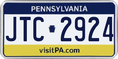 PA license plate JTC2924