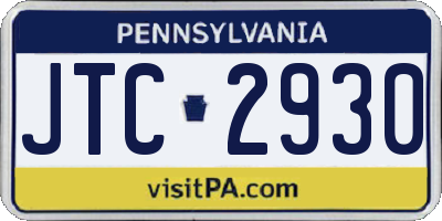 PA license plate JTC2930