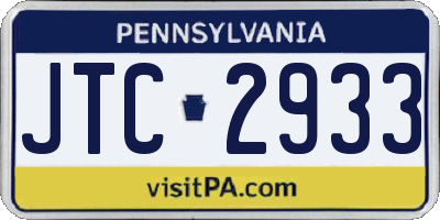 PA license plate JTC2933