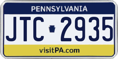 PA license plate JTC2935