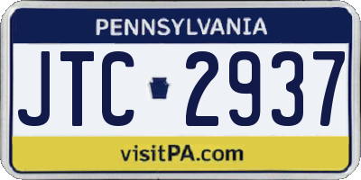 PA license plate JTC2937