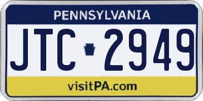 PA license plate JTC2949