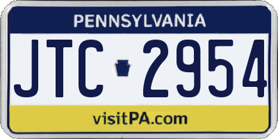 PA license plate JTC2954