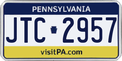 PA license plate JTC2957