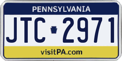 PA license plate JTC2971