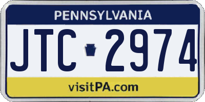 PA license plate JTC2974
