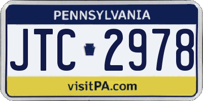 PA license plate JTC2978