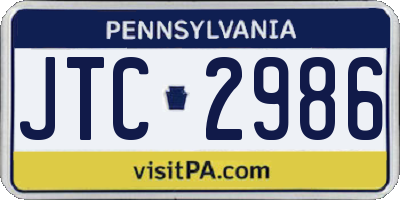 PA license plate JTC2986