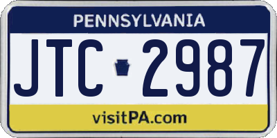 PA license plate JTC2987