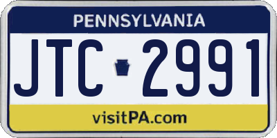 PA license plate JTC2991