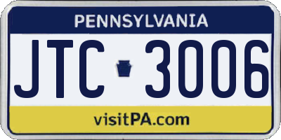 PA license plate JTC3006