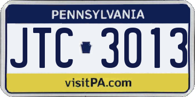 PA license plate JTC3013