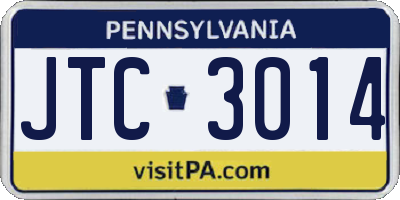PA license plate JTC3014
