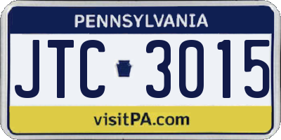 PA license plate JTC3015