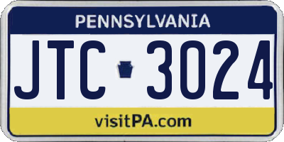 PA license plate JTC3024