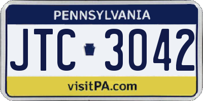 PA license plate JTC3042