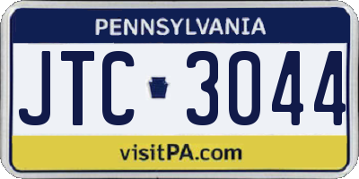 PA license plate JTC3044