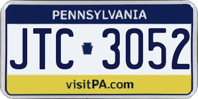PA license plate JTC3052