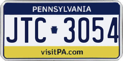 PA license plate JTC3054
