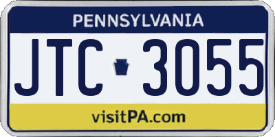 PA license plate JTC3055