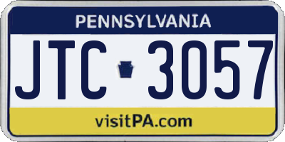 PA license plate JTC3057