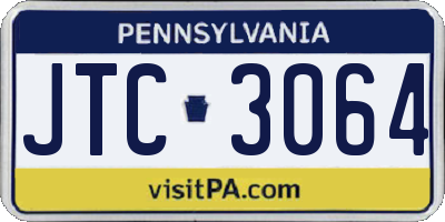 PA license plate JTC3064