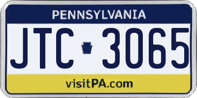 PA license plate JTC3065