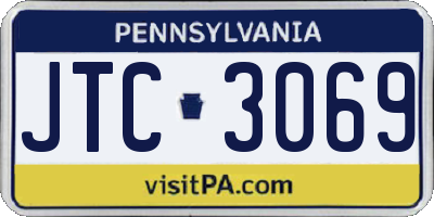 PA license plate JTC3069