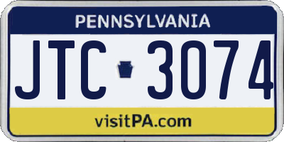PA license plate JTC3074