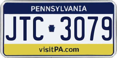 PA license plate JTC3079