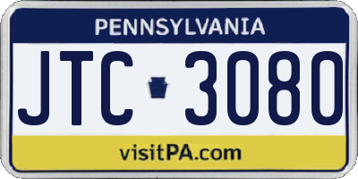 PA license plate JTC3080