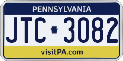 PA license plate JTC3082