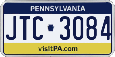 PA license plate JTC3084