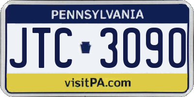 PA license plate JTC3090