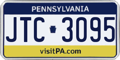 PA license plate JTC3095