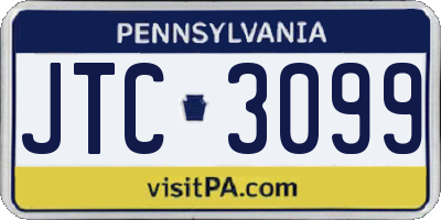 PA license plate JTC3099