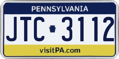PA license plate JTC3112