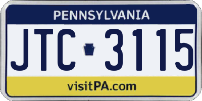 PA license plate JTC3115