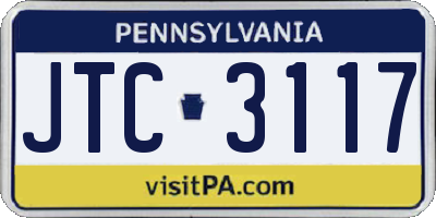 PA license plate JTC3117