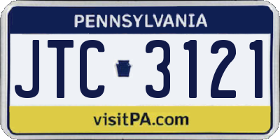 PA license plate JTC3121