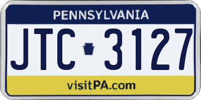 PA license plate JTC3127